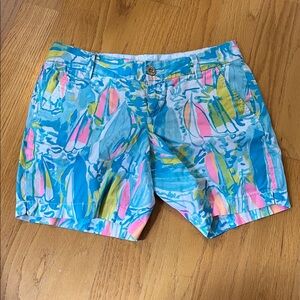 Lilly Pulitzer Jayne shorts size 2 multi beach and bae pattern